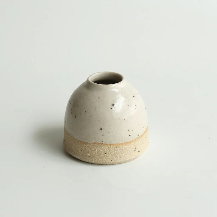 Off White Stoneware Bud Vase