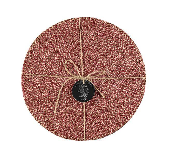 Guardsman Red Jute Placemats - Set of 4