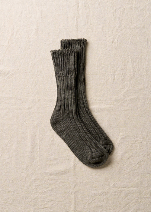 Natural Black Organic Cotton Low Gauge Socks