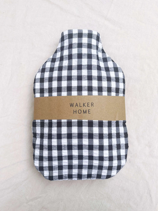 Cosy Gingham Cotton Hot Water Bottle