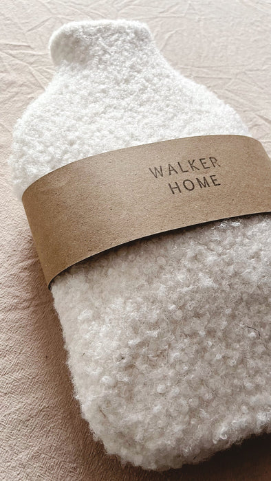 White Boucle Hot Water Bottle