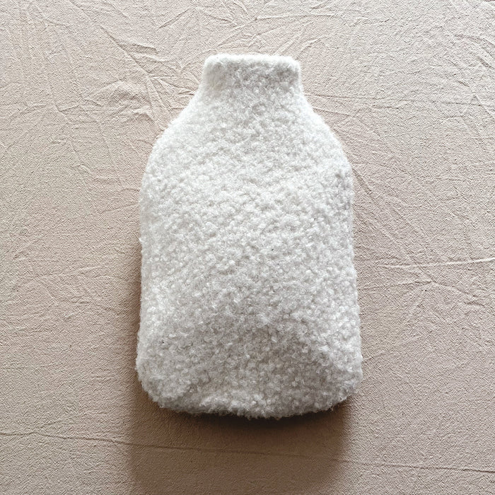 White Boucle Hot Water Bottle