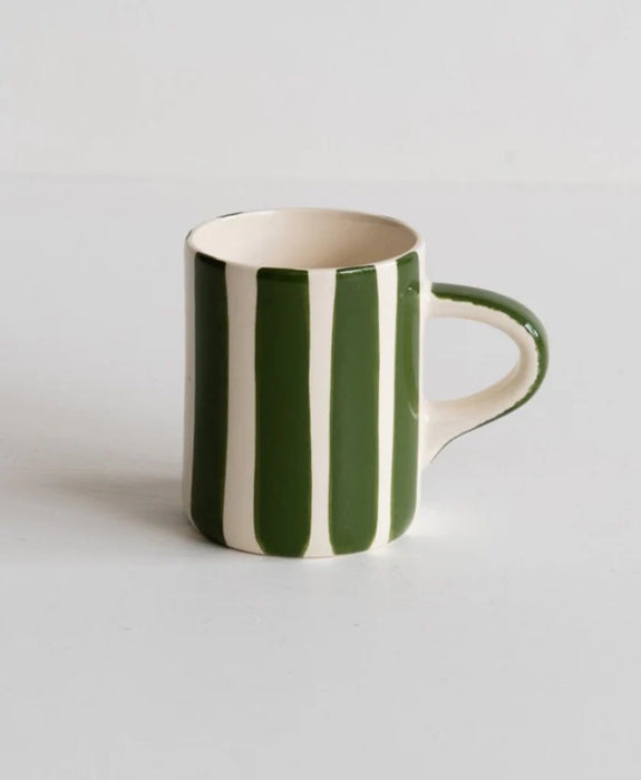 Moss Green Candy Stripe Espresso Cup