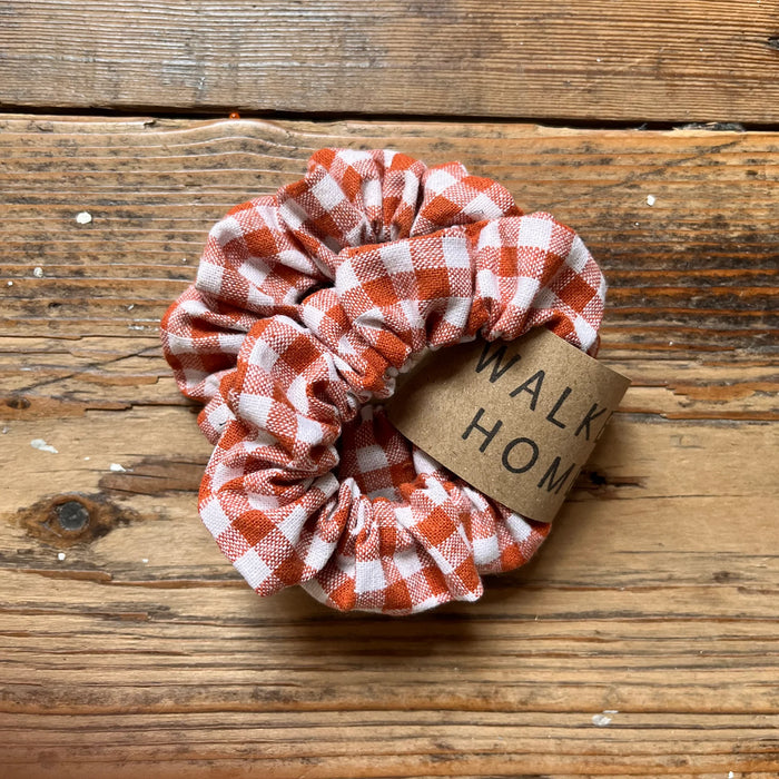 Cinnamon Gingham Linen Scrunchie - 2 Pack