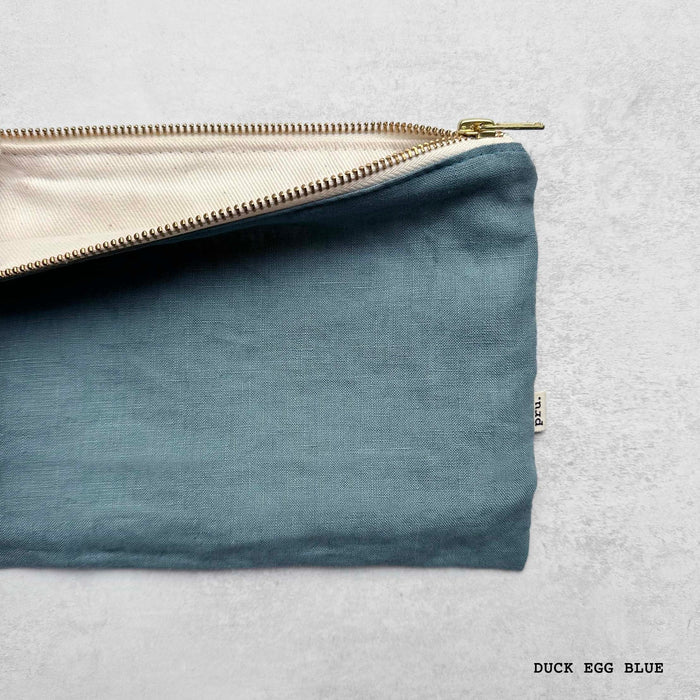 Flat Linen Pouch Bag