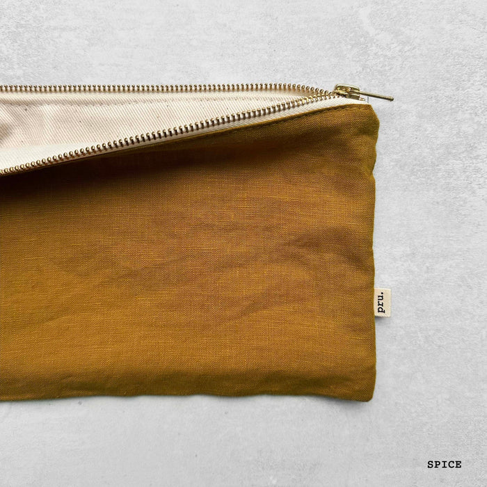 Flat Linen Pouch Bag