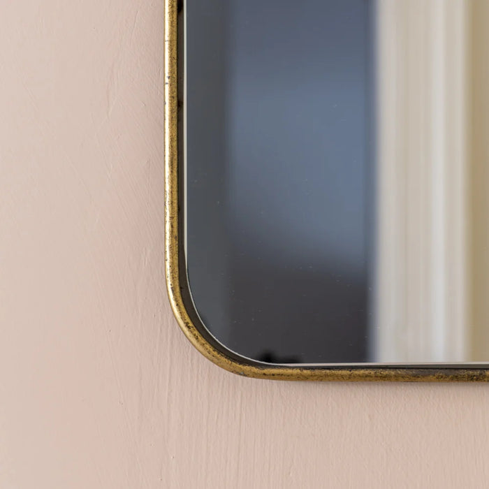 Simple Hanging Mirror Antique Brass