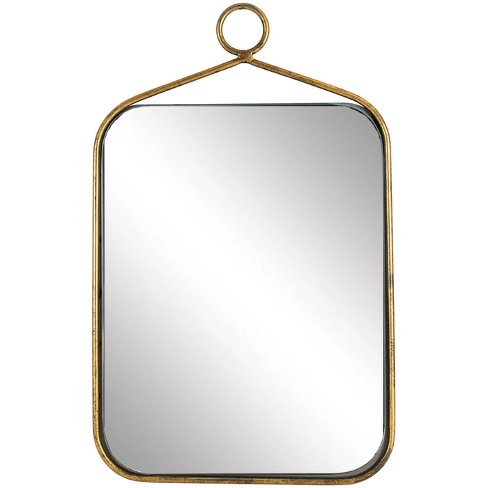 Simple Hanging Mirror Antique Brass