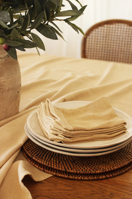 Golden Yellow Herringbone Napkins  - Set of 4