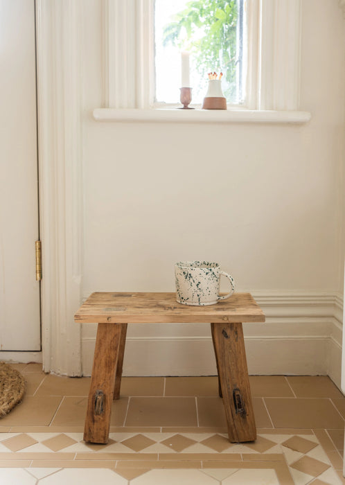 Small Recycled Teak Stool