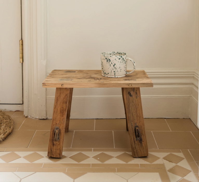 Small Recycled Teak Stool