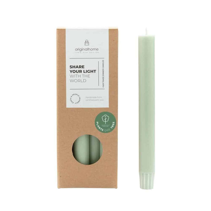 Green Dinner Candles - Set of 10