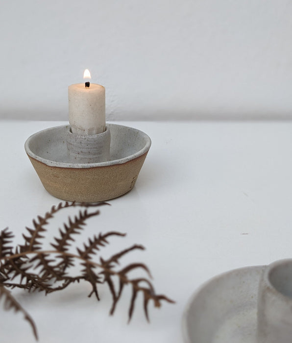 Matt White Candle Holder