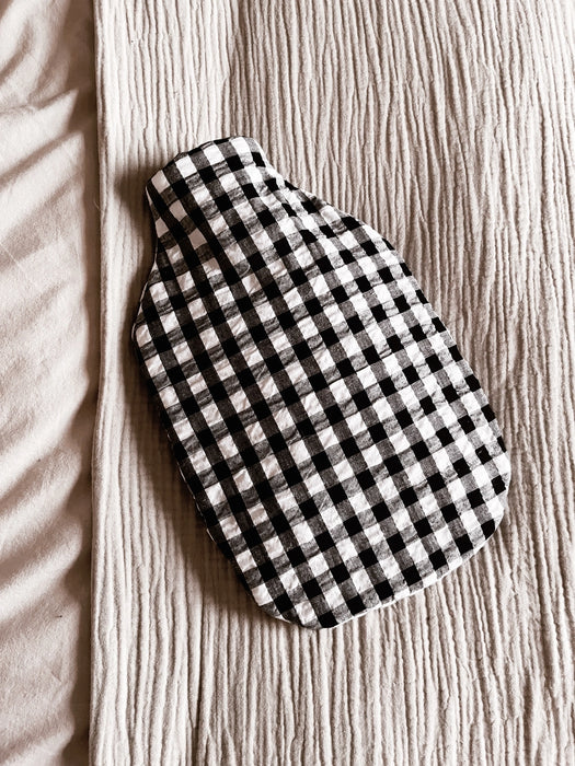 Cosy Gingham Cotton Hot Water Bottle