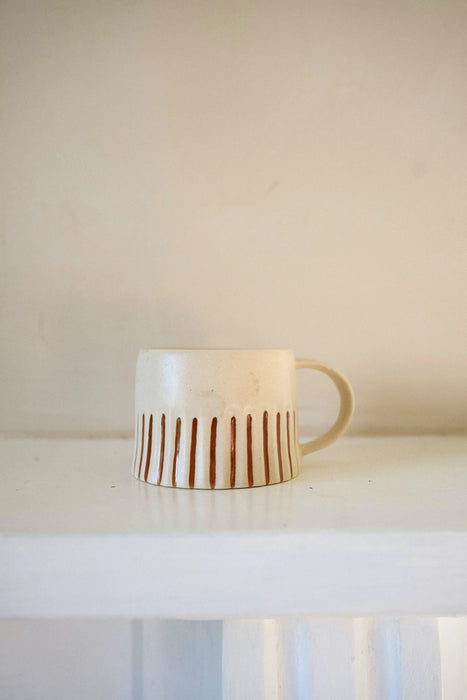 Ridged Painted Mug