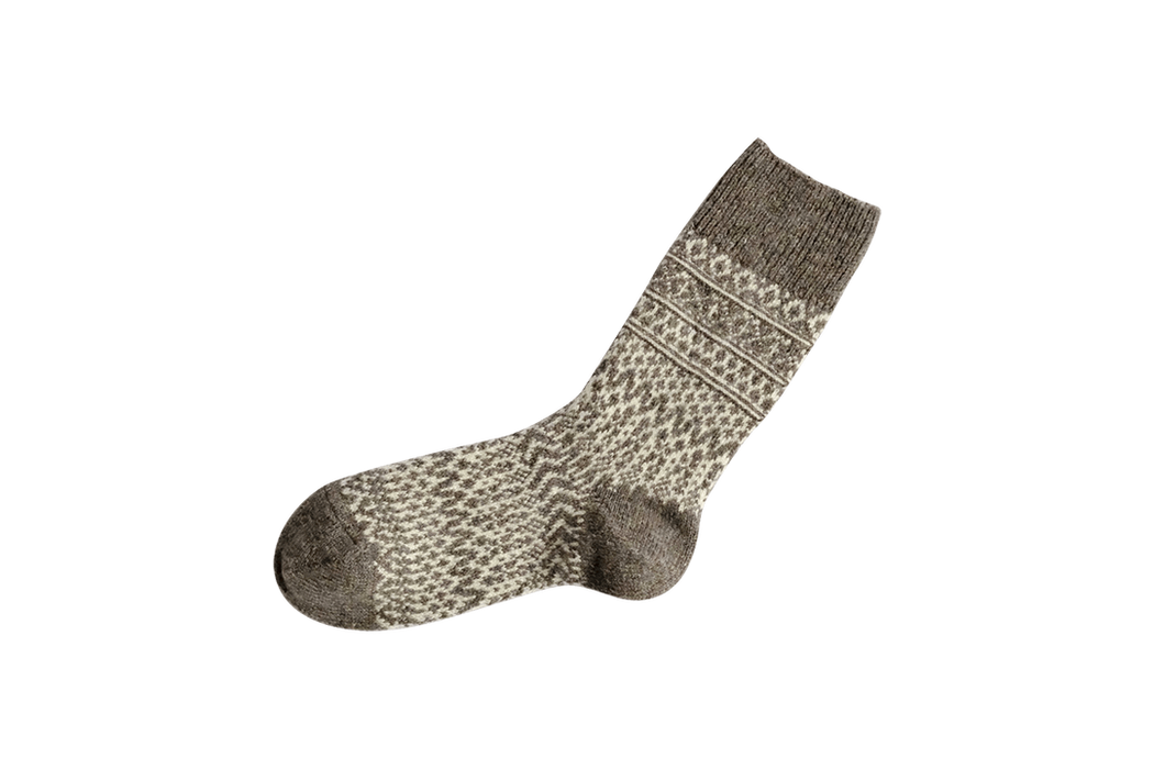 Oslo Wool Jacquard Socks - Large