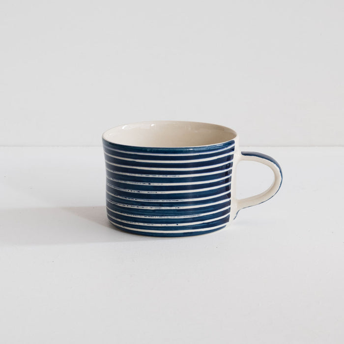 Blue Sgraffito Large Mug